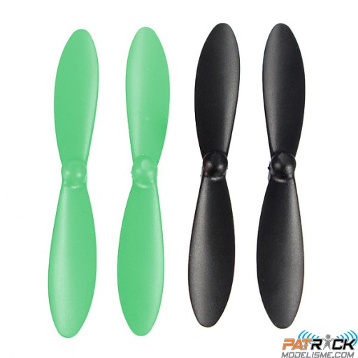 Jeu de 4 hélices verts et noires - Hubsan X4 mini Quadcopter