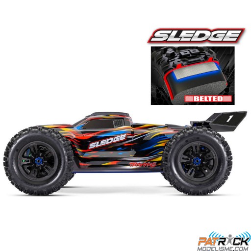 Traxxas Sledge 4x4 Brushless Belted Bleu SUR-COMMANDE