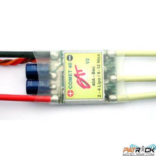 Contrôleur SMT Comet V2 40A Bec 6/12NiMH/2/4él LiPo-avion/planeur/bateau