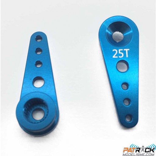 Palonnier alu simple 22mm BLEU (25 dents) pour servos Futaba / Savox / Thunder tiger / ACE / HPI