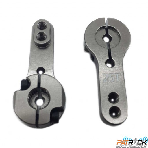 Palonnier alu SILVER (25 dents) pour servos Futaba / Savox / Thunder tiger / ACE / HPI