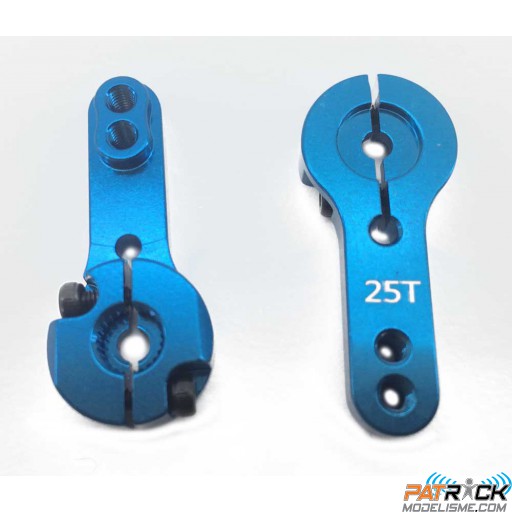 Palonnier alu BLEU (25 dents) pour servos Futaba / Savox / Thunder tiger / ACE / HPI