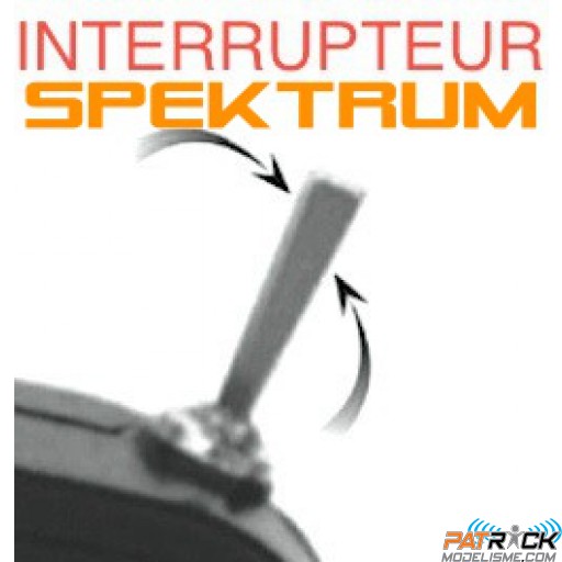 Interrupteur emetteur Spektrum SPDT court plat 2 positions