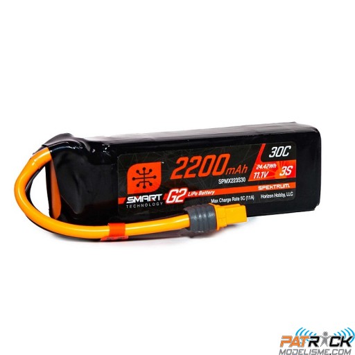 Accu lipo Spektrum Smart 3s-11.1V 2200 mAh G2 30C IC3