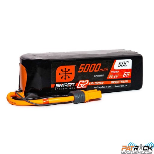Batterie Lipo Spektrum SMART G2 22.2v 5000mAh 6s 50C IC5