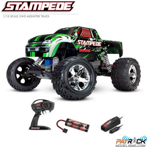 Traxxas Stampede 4x2 BRUSHED vert avec accu chargeur 12v