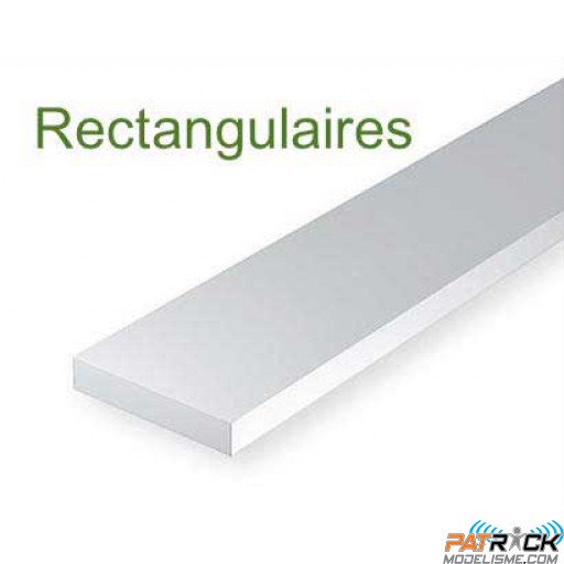 110-Evergreen 10 Baguettes rectangulaires 355x0,38x0,50mm
