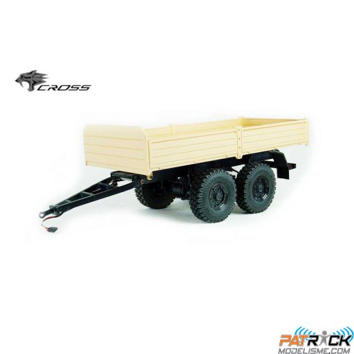 Remorque Cross-RC deux essieux à peindre 1/10e pour camions/crawler Kit à assembler SUR-COMMANDE