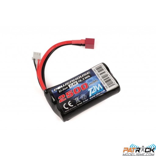 Batterie LiIon 7,4v 2500mah pour T2m Exocet 400 / Pirate Buster / Stormer / Blazer 1/10