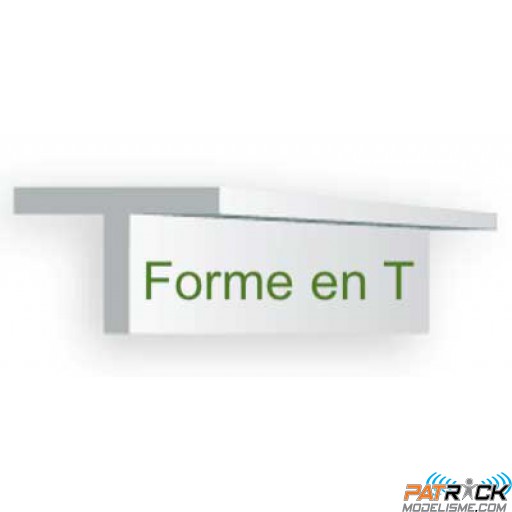 768-Evergreen 2 Profilés en "T" 6,5x6,5x355mm