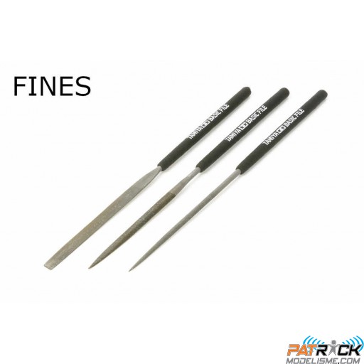 Jeu de 3 limes fines Tamiya maquettisme