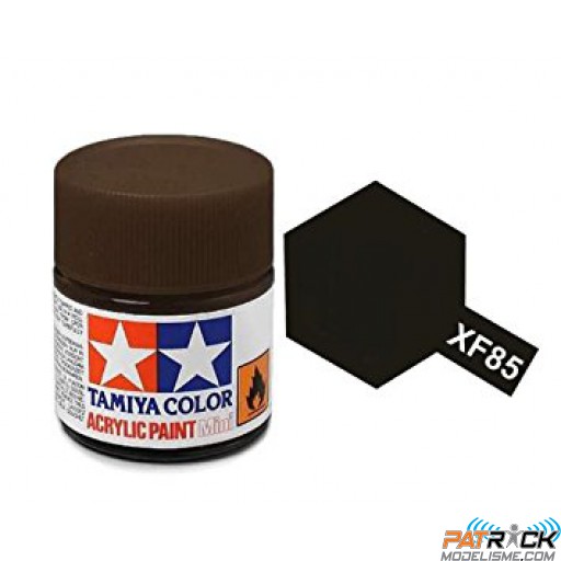 Pot de peinture acrylique Tamiya XF-85 Noir caoutchouc mat 10ml