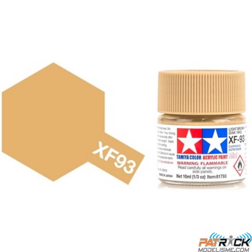 Pot de peinture acrylique Tamiya XF-93 Brun Clair (DAK 1942) 10ml