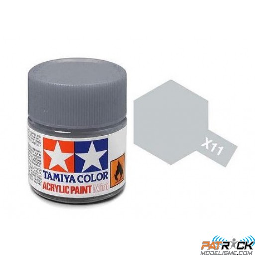 Pot de peinture acrylique Tamiya X-11 Chrome Argent 10ml