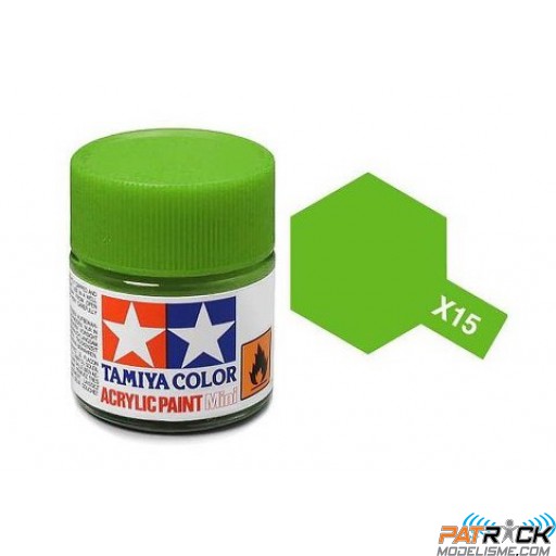 Pot de peinture acrylique Tamiya X-15 Vert Pâle brillant 10ml