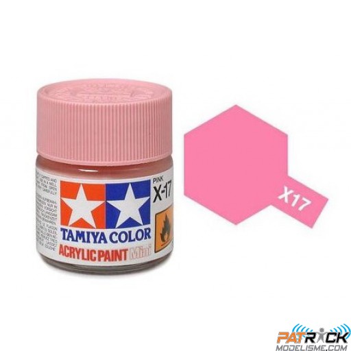 Pot de peinture acrylique Tamiya X-17 Rose brillant 10ml