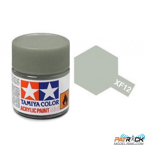 Pot de peinture acrylique Tamiya XF-12 Gris Aéronavale Mat 10ml