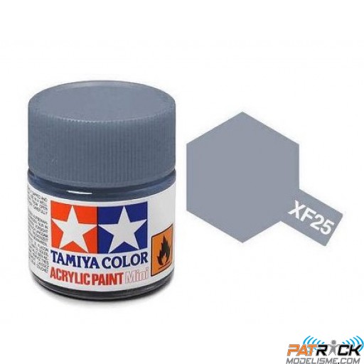 Pot de peinture acrylique Tamiya XF-25 Gris Mer mat 10ml