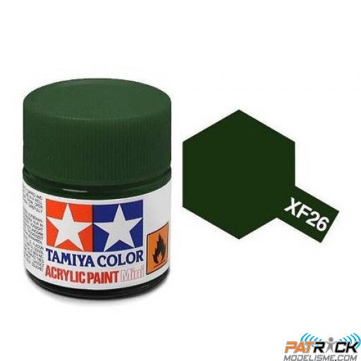Pot de peinture acrylique Tamiya XF-26 Vert Foncé mat 10ml