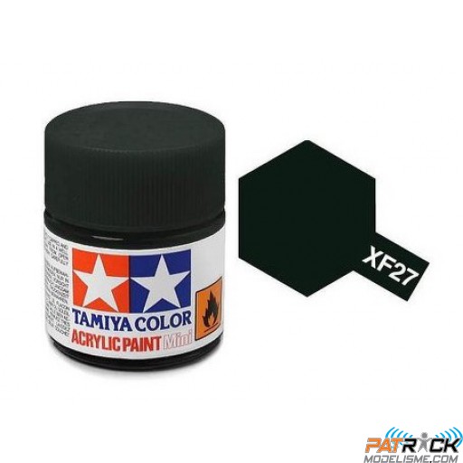 Pot de peinture acrylique Tamiya XF-27 Vert Noir mat 10ml