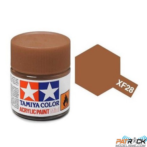 Pot de peinture acrylique Tamiya XF-28 Cuivre Bronze mat 10ml