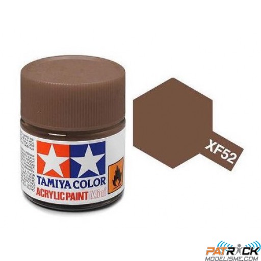 Pot de peinture acrylique Tamiya XF-52 Terre mat 10ml