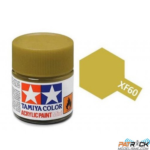 Pot de peinture acrylique Tamiya XF-60 Jaune Foncé mat 10ml