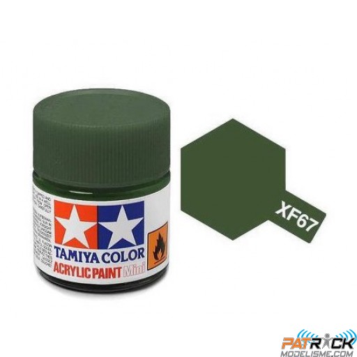 Pot de peinture acrylique Tamiya XF-67 Vert mat 10ml