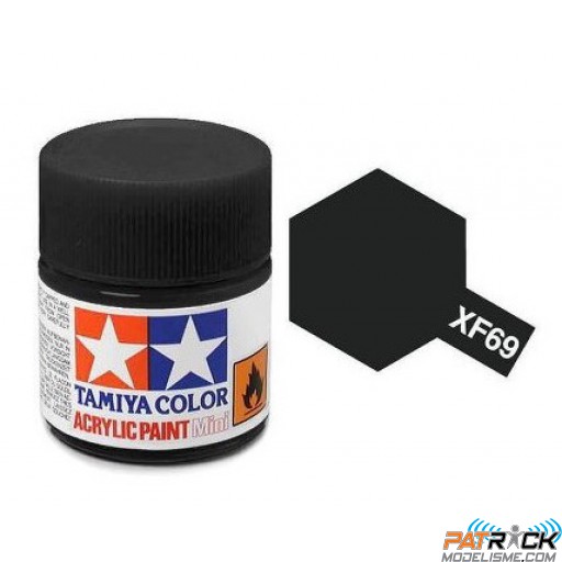 Pot de peinture acrylique Tamiya XF-69 Noir OTAN mat 10ml