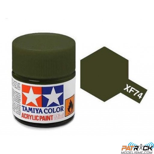 Pot de peinture acrylique Tamiya XF-74 Olive Drab JGSD mat 10ml