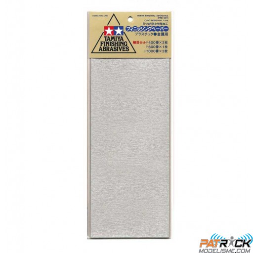 Tamiya Jeu de papiers abrasifs fins 400/600/1000