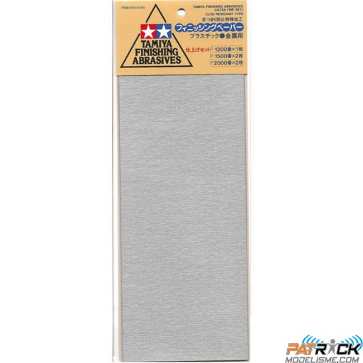 Tamiya Jeu de papiers abrasifs ultra-fins 1200/1500/2000