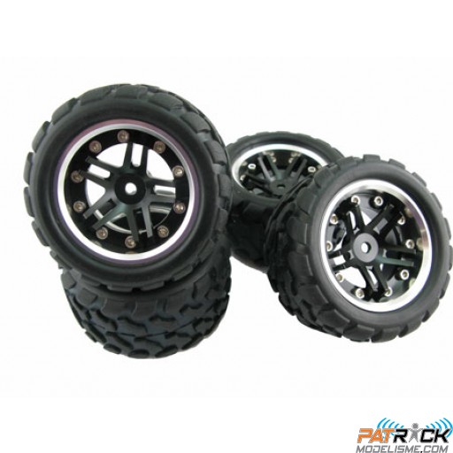 Roues en aluminium 3 parties pour Traxxas 1/16e E-Revo, Summit et Slash.
