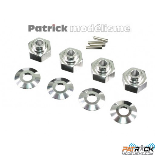 Hexagones de roues ALU CNC silver (4) - WRAITH - RIDGECREST