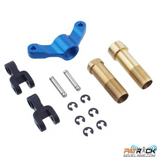Curseur de commande de rotor de queue alu bleue - RAPTOR 30/30v2/50/E550/E620SE