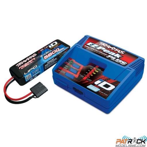 ∆ Combo Traxxas Chargeur EZ-peak plus 2970GX avec 1 LiPo 5800mAh 25C 2s 2843X