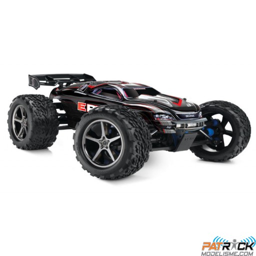 Traxxas E-REVO Noir et rouge - 4x4 - 1/10 BRUSHED