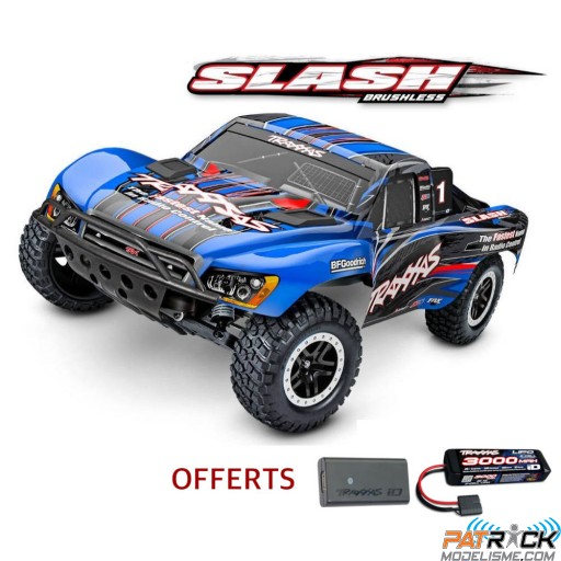 Traxxas SLASH 4x2 BL-2s 1/10e Bleu Accu + Chargeur SUR-COMMANDE