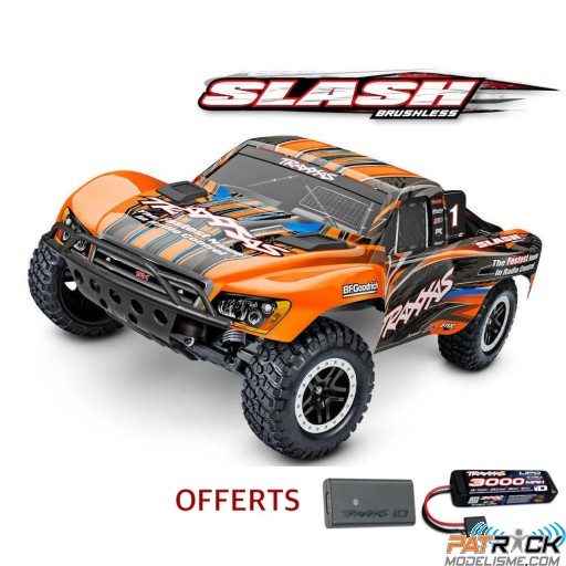  Traxxas SLASH 4x2 BL-2s 1/10e Orange Accu + Chargeur SUR-COMMANDE