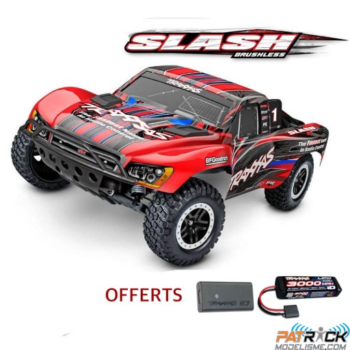 Traxxas SLASH 4x2 BL-2s 1/10e Rouge Accu + Chargeur SUR-COMMANDE
