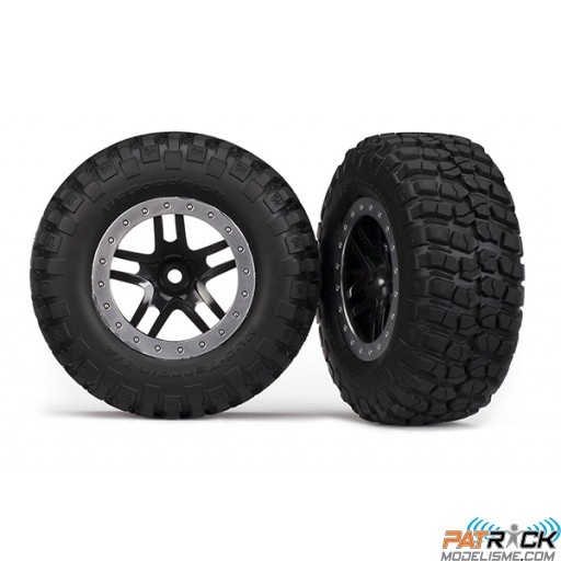 Roues Traxxas arrière BF Goodrich SCT beadlock Silver