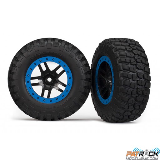 Roues Traxxas arrière BF Goodrich SCT beadlock bleu