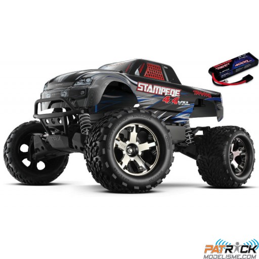 Traxxas Stampede 4x4 VXL Gris-bleu 2.4gh RTR 1/10e + LIPO
