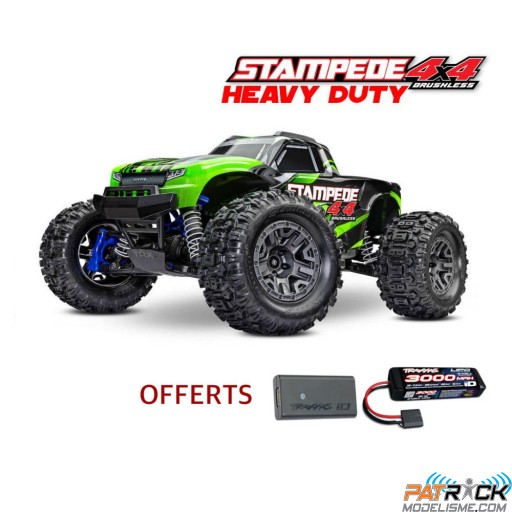 Traxxas Stampede 4x4 BL-2s HD Vert Accu + Chargeur SUR-COMMANDE