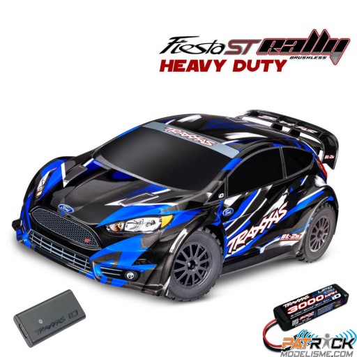 Traxxas Ford Fiesta ST RALLY BL-2S Bleu 1/10e Accu + Chargeur