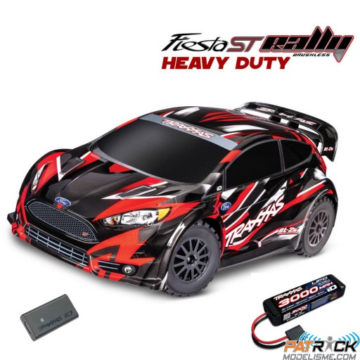 Traxxas Ford Fiesta ST RALLY BL-2S Rouge 1/10e Accu + Chargeur