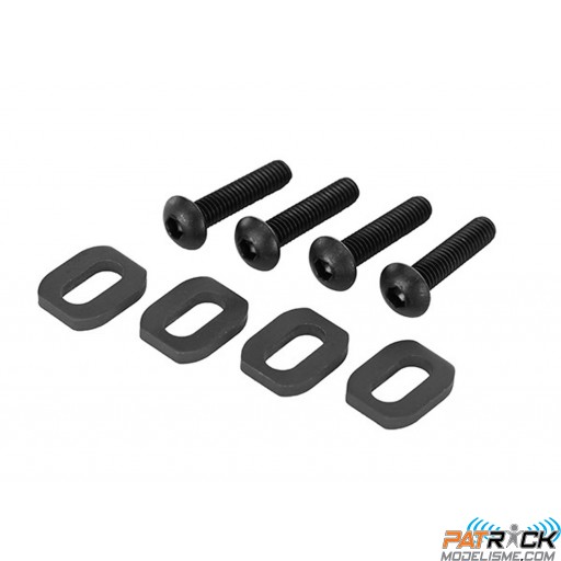 Rondelles support moteur acier noires + vis (4)