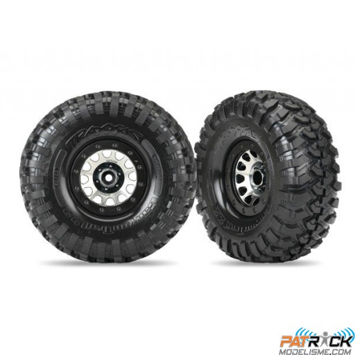 Roues montées collées - Jantes Method 105 2,2 chromées noire (2) pour TRX-4