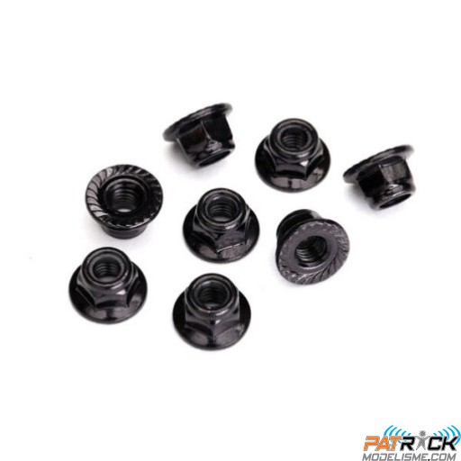 Ecrous M5 acier noir, dentelle (x8)