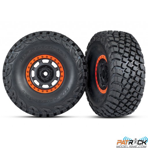 Roues TRAXXAS Unlimited Desert Racer noires orange (paire)